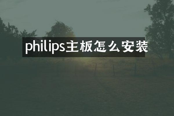philips主板怎么安装