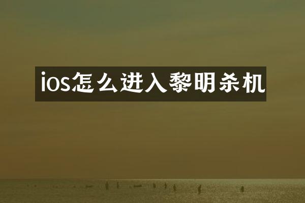 ios怎么进入黎明杀机