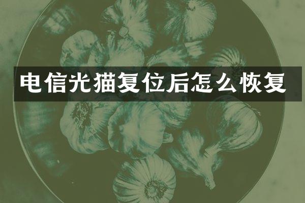 电信光猫复位后怎么恢复