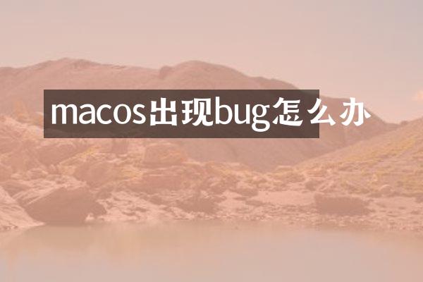 macos出现bug怎么办