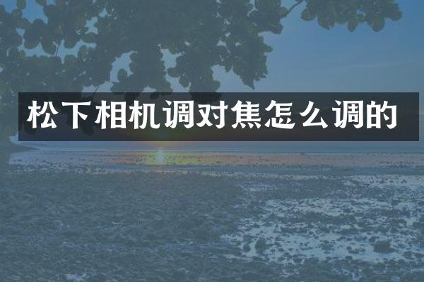 松下相机调对焦怎么调的