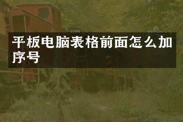 平板电脑表格前面怎么加序号