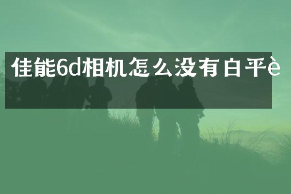 佳能6d相机怎么没有白平衡
