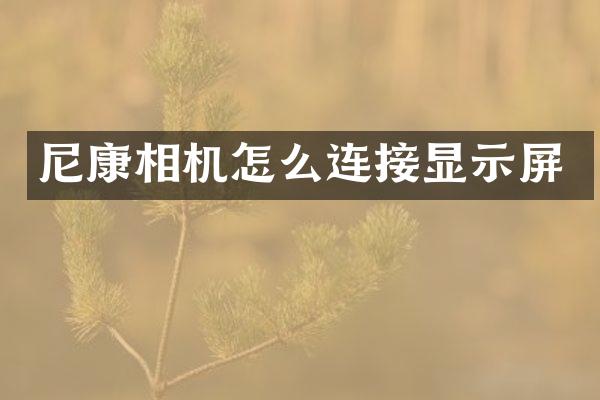 尼康相机怎么连接显示屏