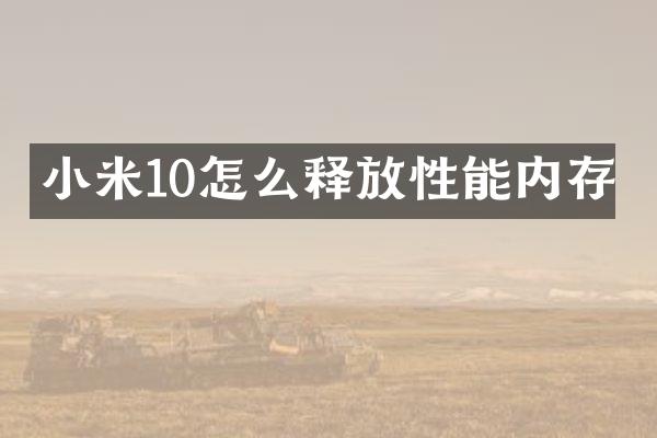 小米10怎么释放性能内存