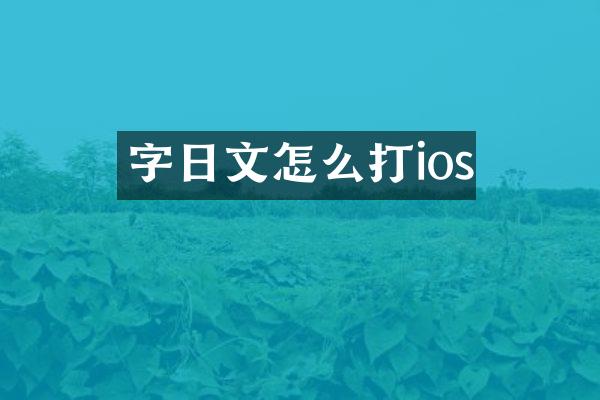 字日文怎么打ios