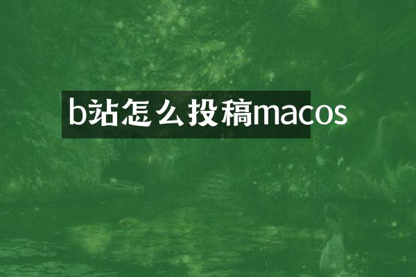 b站怎么投稿macos
