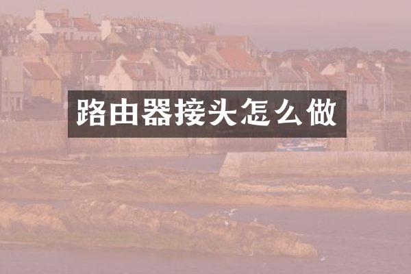 路由器接头怎么做