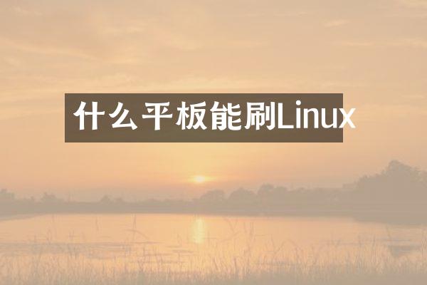 什么平板能刷Linux