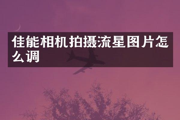佳能相机拍摄流星图片怎么调