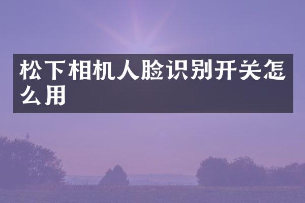 松下相机人脸识别开关怎么用