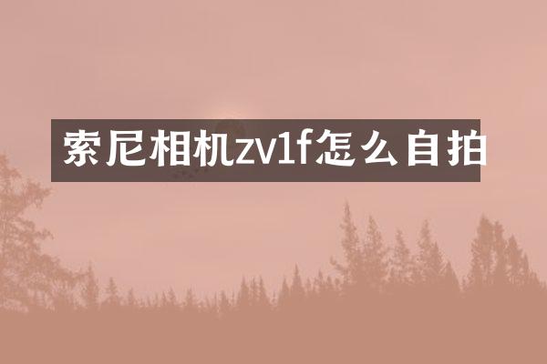 索尼相机zv1f怎么自拍