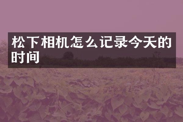 松下相机怎么记录今天的时间