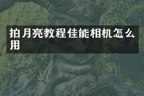 拍月亮教程佳能相机怎么用