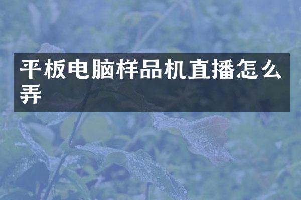平板电脑样品机直播怎么弄