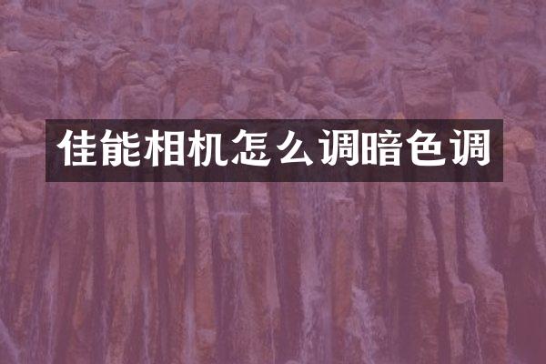 佳能相机怎么调暗色调