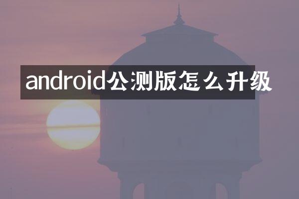 android公测版怎么升级