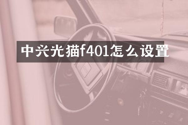 中兴光猫f401怎么设置