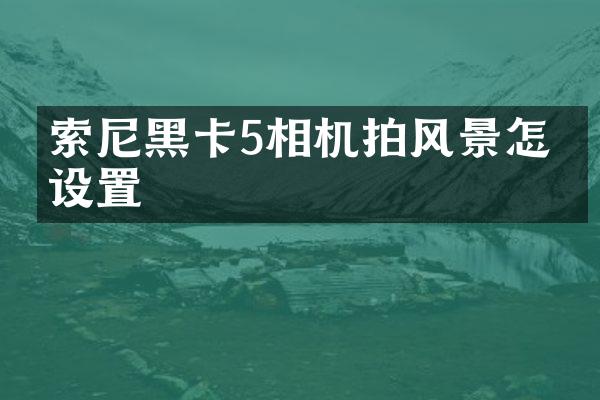 索尼黑卡5相机拍风景怎么设置