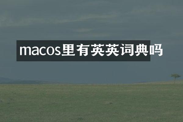 macos里有英英词典吗