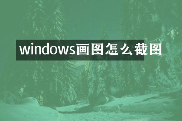 windows画图怎么截图