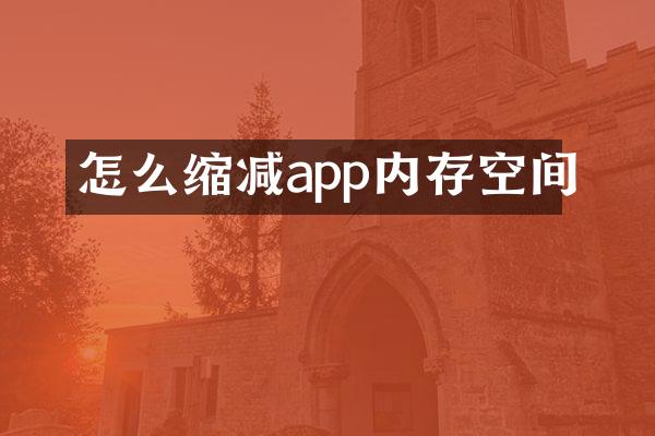 怎么缩减app内存空间