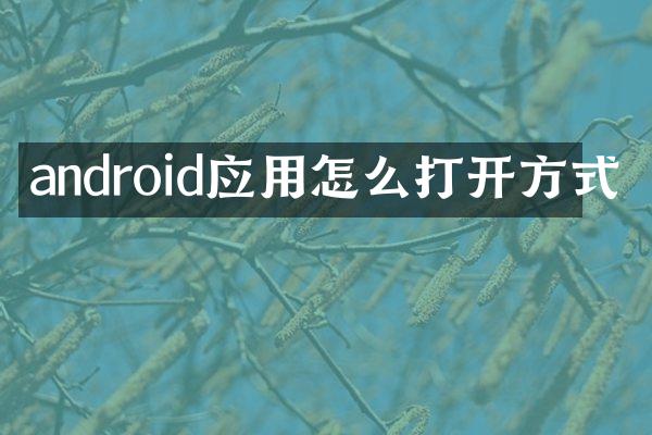 android应用怎么打开方式