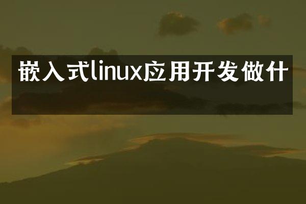 嵌入式linux应用开发做什么