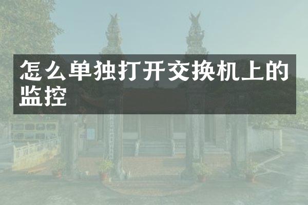 怎么单独打开交换机上的监控