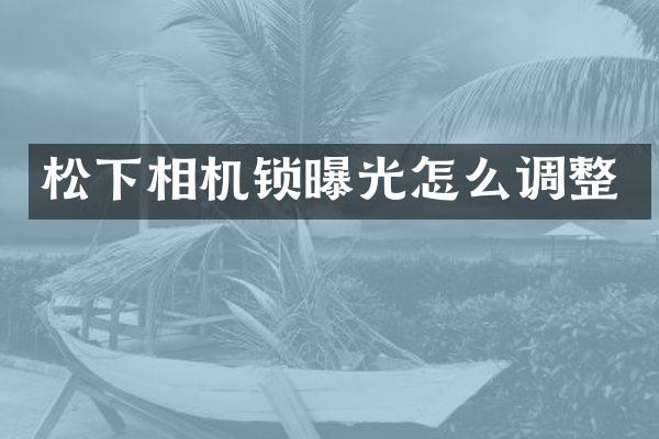 松下相机锁曝光怎么调整