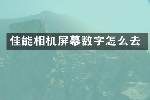 佳能相机屏幕数字怎么去