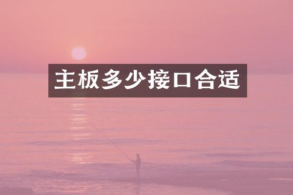 主板多少接口合适