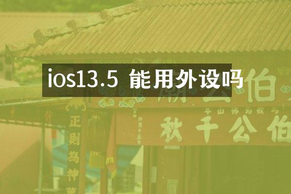 ios13.5 能用外设吗