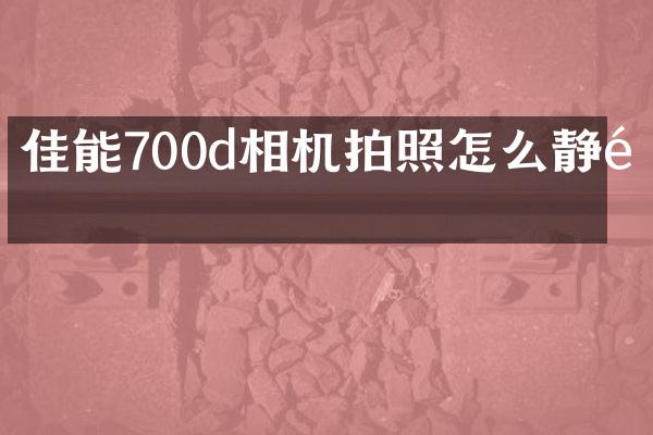 佳能700d相机拍照怎么静音