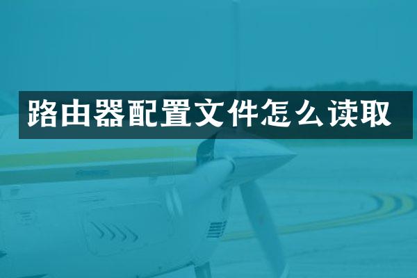 路由器配置文件怎么读取