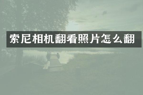 索尼相机翻看照片怎么翻