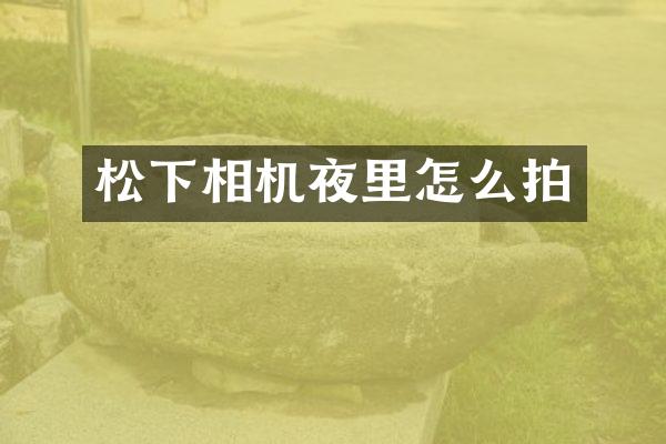 松下相机夜里怎么拍