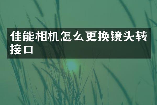 佳能相机怎么更换镜头转接口