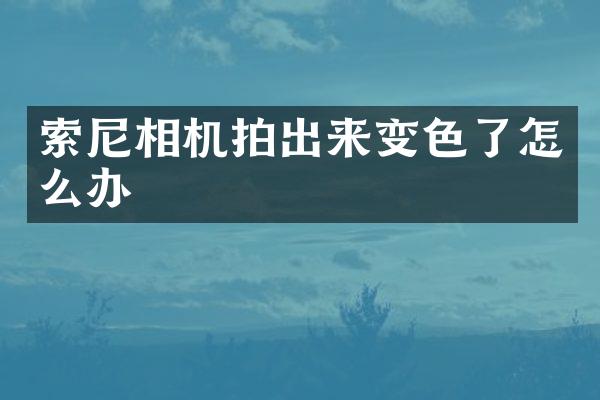 索尼相机拍出来变色了怎么办