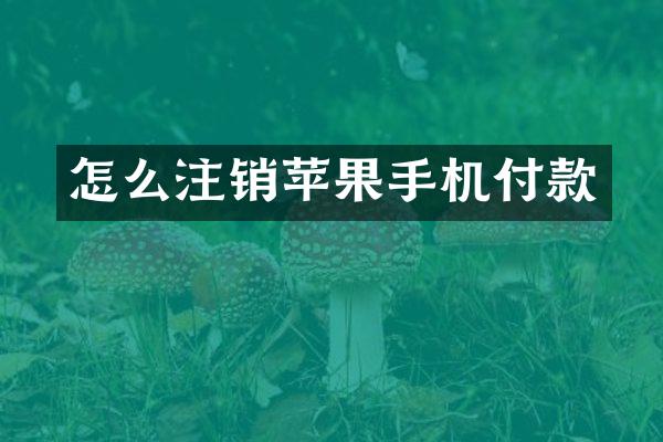 怎么注销苹果手机付款