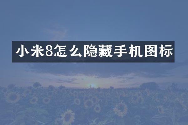 小米8怎么隐藏手机图标