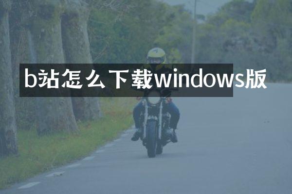 b站怎么下载windows版