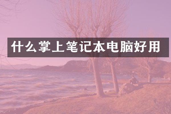 什么掌上笔记本电脑好用