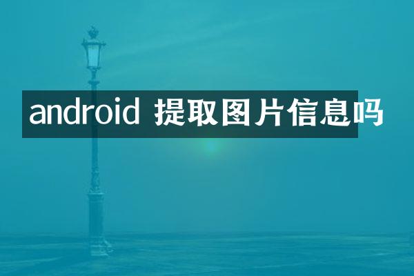 android 提取图片信息吗