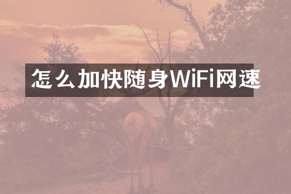 怎么加快随身WiFi网速