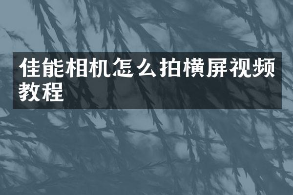 佳能相机怎么拍横屏视频教程