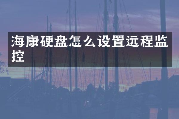 海康硬盘怎么设置远程监控