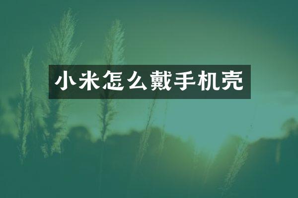 小米怎么戴手机壳