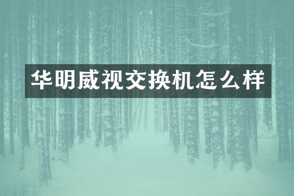 华明威视交换机怎么样