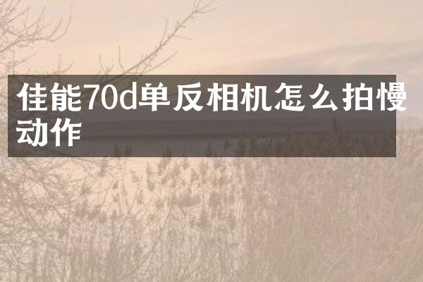 佳能70d单反相机怎么拍慢动作